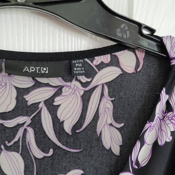 APT 9 V Neck Floral Midi Dress Length 41” Poly Spandex Size PM - Picture 5 of 5